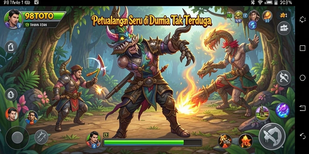 Tampilan gameplay seru 98TOTO dalam dunia petualangan yang penuh misteri.
