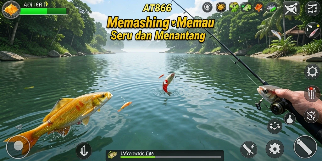 Tangkapan ikan besar dalam gameplay AT866 yang mendebarkan.