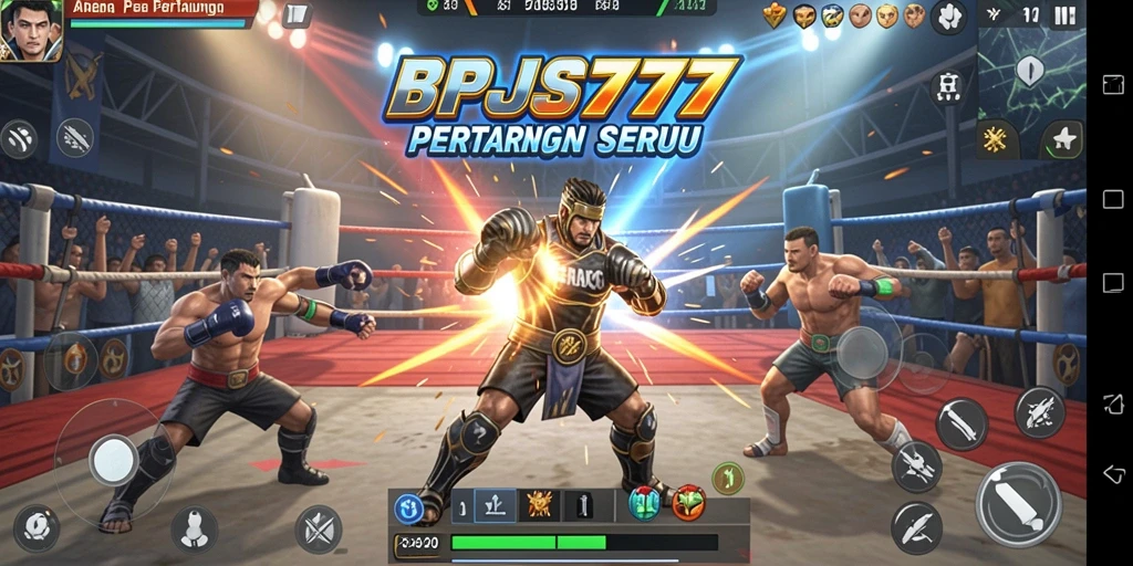 Screenshot utama memperlihatkan aksi pertarungan mendebarkan di BPJS777.
