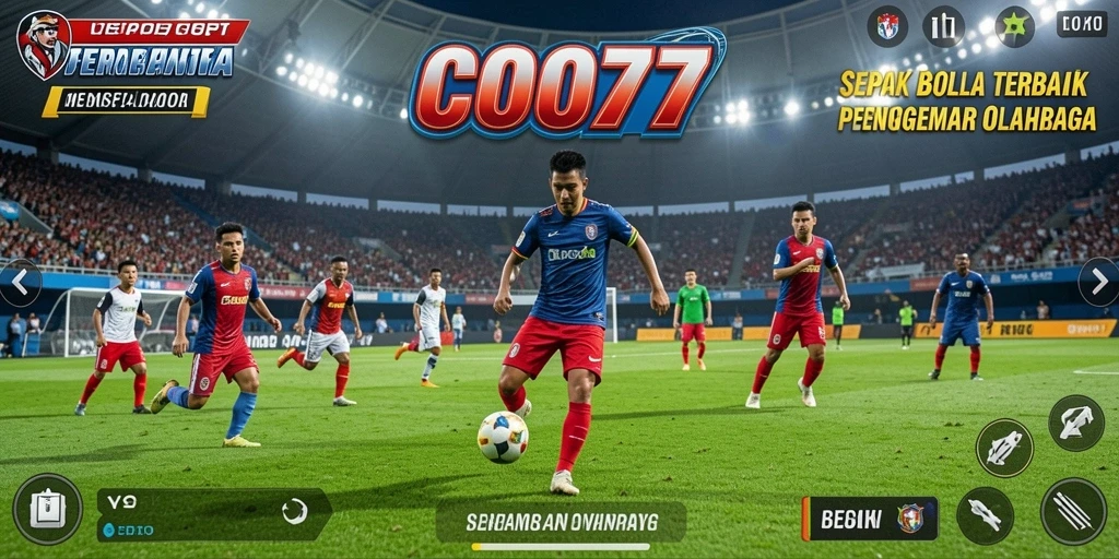 Gameplay seru COO77 dengan aksi sepak bola yang menarik.