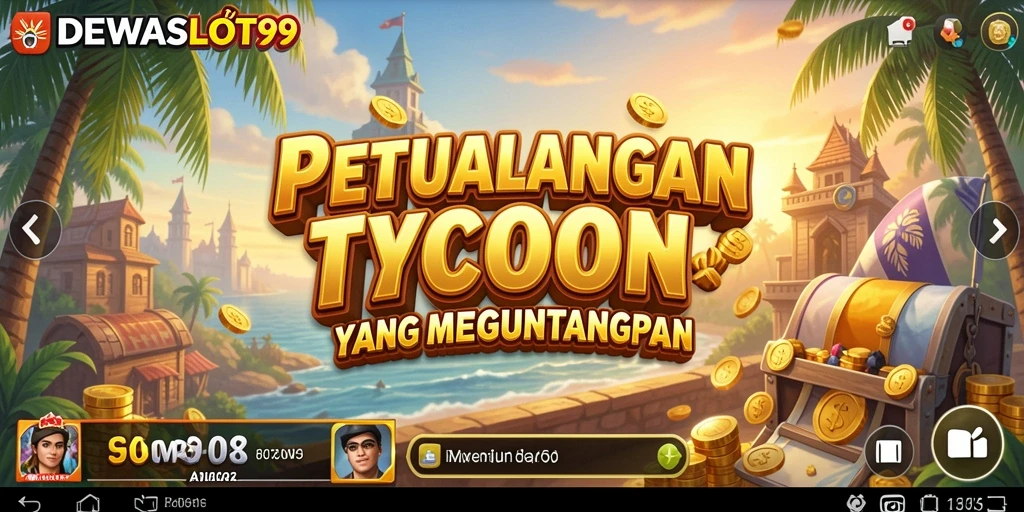 Screenshot gameplay DEWASLOT99 menampilkan keseruan dalam mengelola bisnis slot.