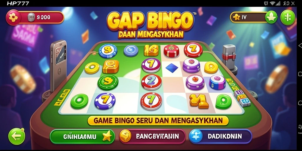 Tampilan gameplay seru dari game Bingo HP777 yang penuh warna.