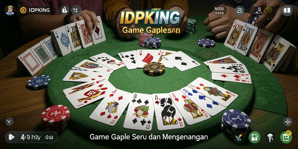 Tampilan gameplay seru Gaple di IDPKING dengan interaksi nyata antar pemain.