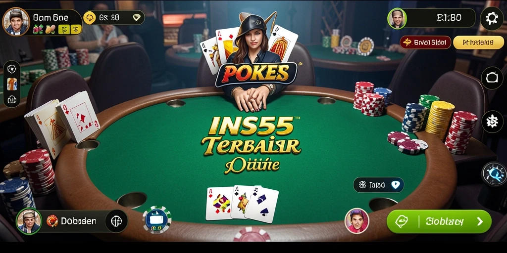 Tampilan gameplay menarik dalam aplikasi Poker INS55.