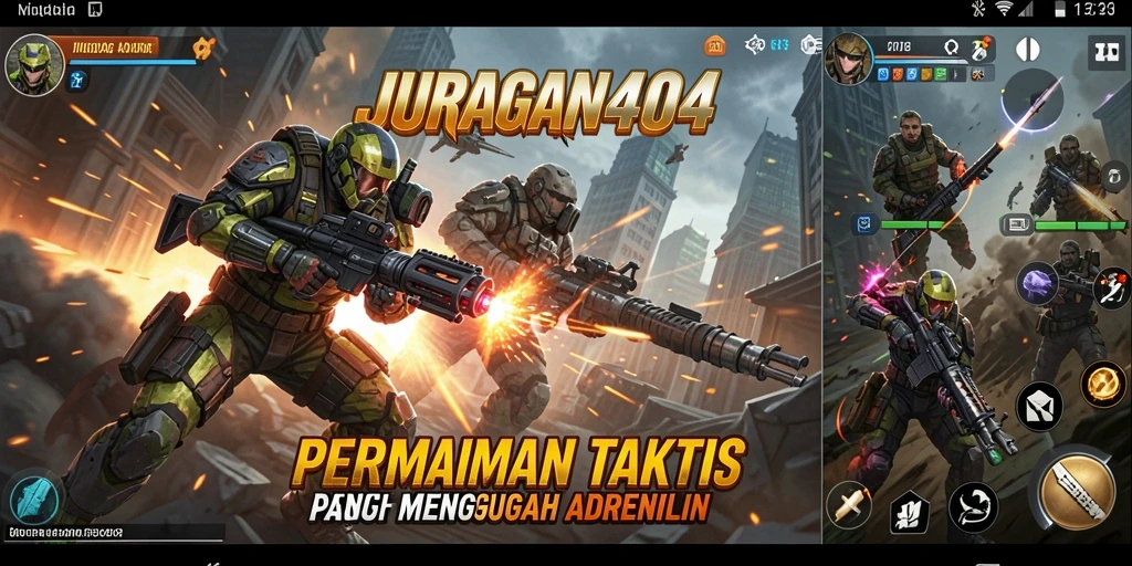 Tangkapan layar menunjukkan aksi memukau dalam JURAGAN404 saat pertempuran sengit berlangsung.