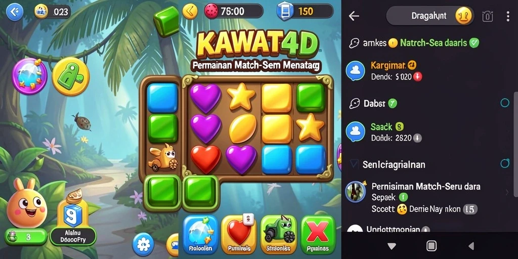 Tampilan gameplay <strong>KAWAT4D</strong> yang penuh warna dan menarik.