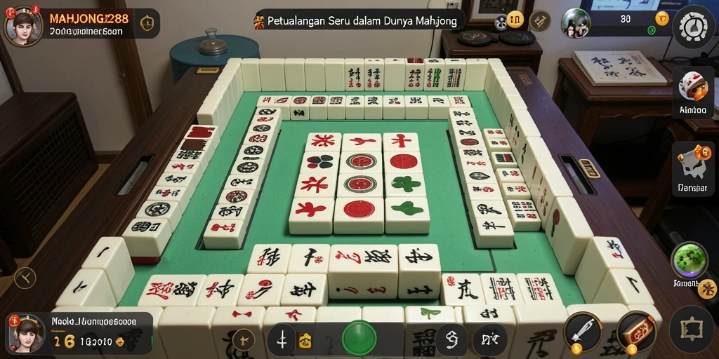 Screenshot gameplay MAHJONG288 dengan petualangan menantang di dunia mahjong.