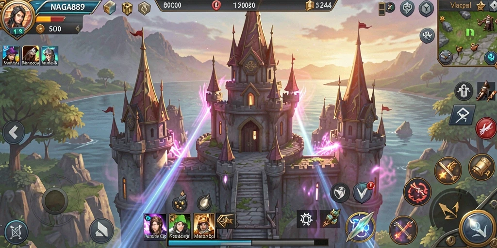 Tampilan gameplay NAGA889 yang mendebarkan dalam Tower Defense.