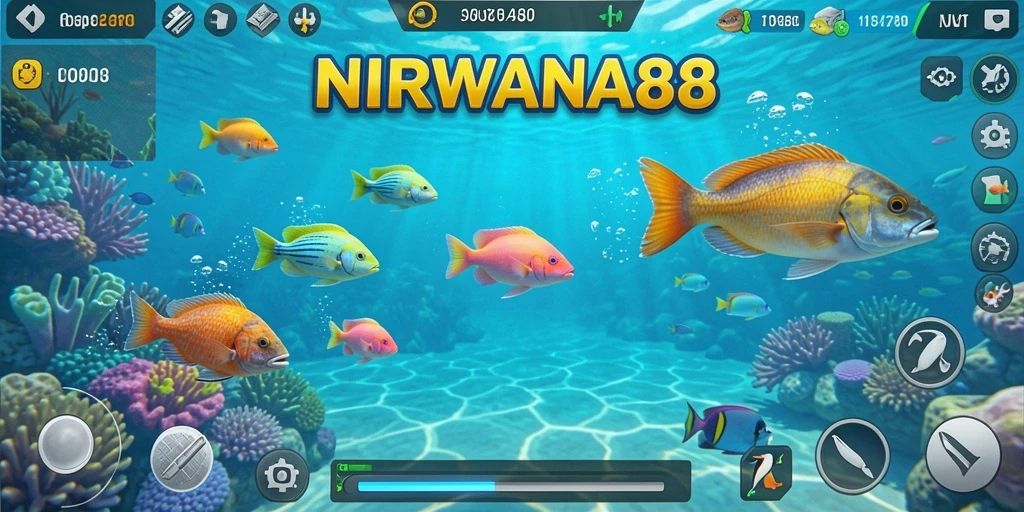 Tampilan gameplay NIRWANA88 dengan aksi tembak ikan yang seru.