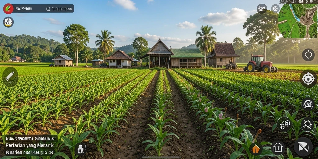 Screenshot utama RAJAPANEN menampilkan pengalaman gameplay yang seru di ladang.