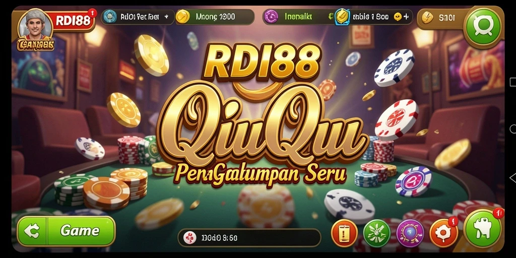 Screenshot utama RDI88 menampilkan aksi seru permainan QiuQiu.