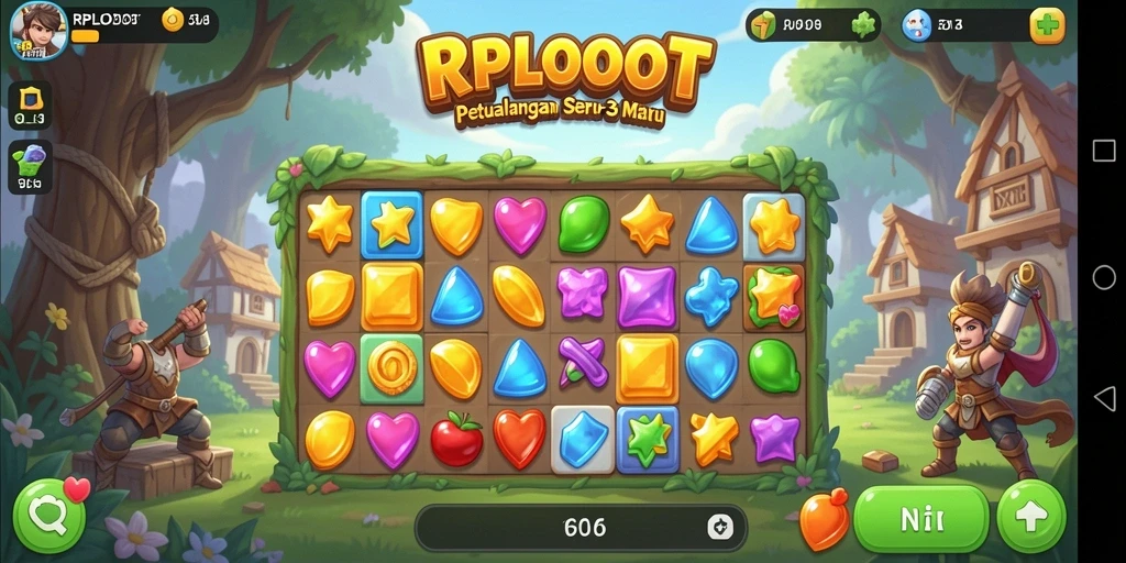 Tampilan gameplay seru dalam RPLOOT dengan grafis menawan.