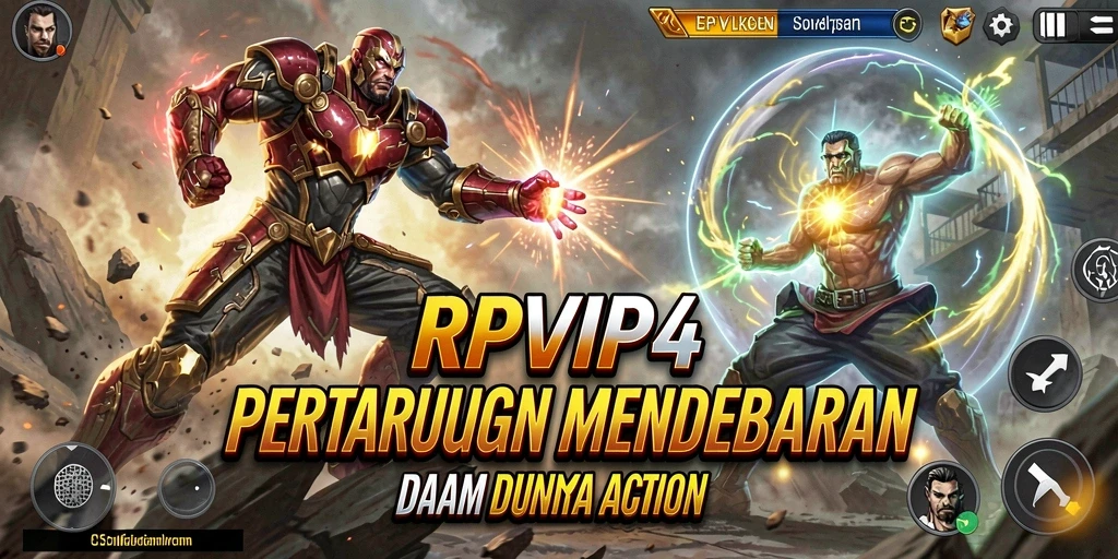 Screenshot gameplay RPVIP4 yang menunjukkan aksi pertempuran menegangkan.