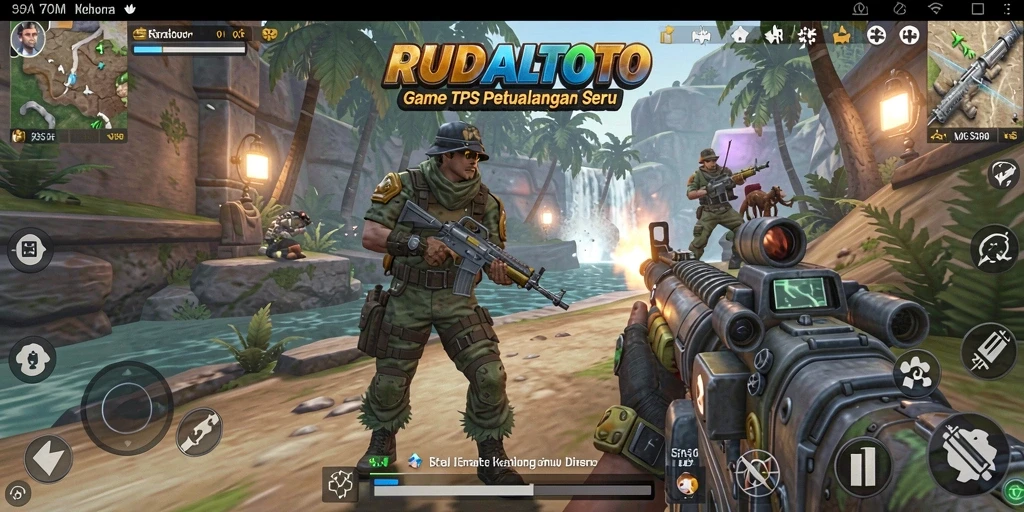 Tampilan gameplay RUDALTOTO yang mendebarkan di arena TPS.