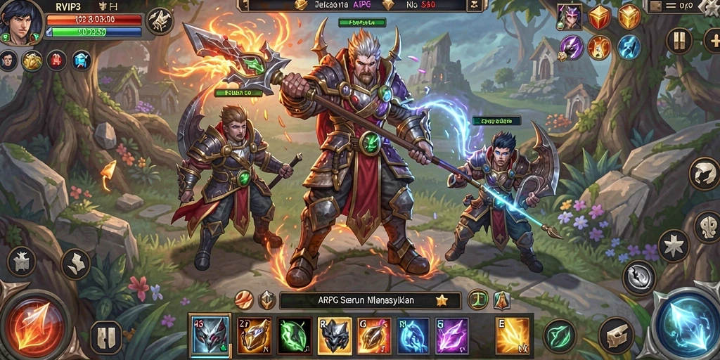 Tampilan gameplay RVIP3 yang penuh aksi dan petualangan.