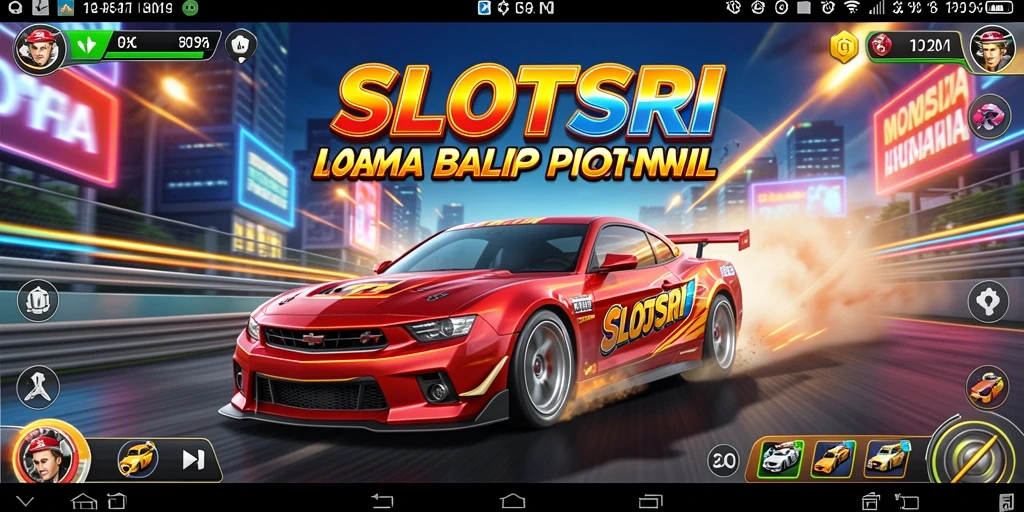 Gameplay SLOTSRI yang mendebarkan dengan balapan cepat dan mobil yang memukau.