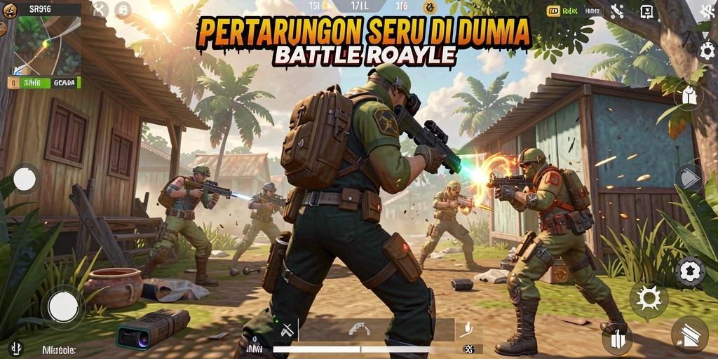 Tampilan screenshot SR996 menampilkan aksi seru dalam gameplay Battle Royale.