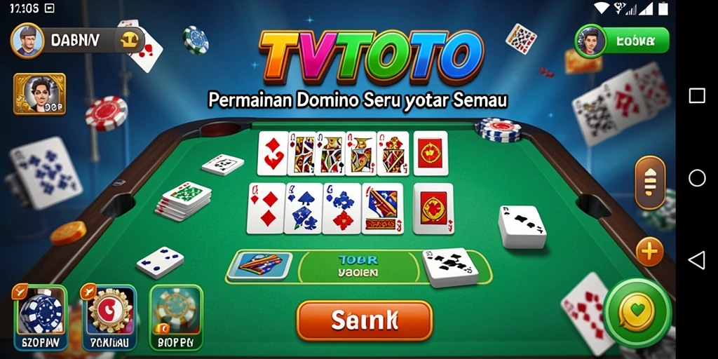 Screenshot gameplay TVTOTO menunjukkan keseruan permainan Domino.