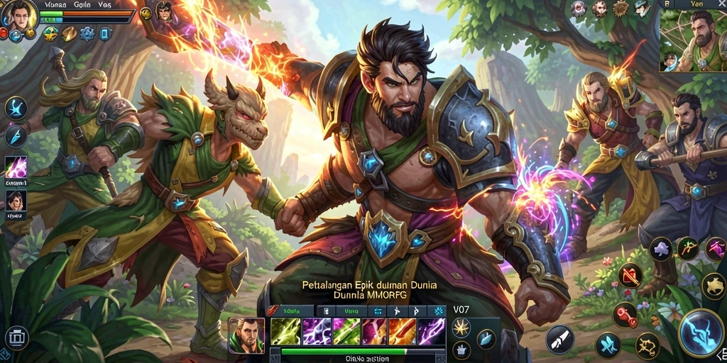 Tampilan gameplay V07 yang menakjubkan dalam petualangan MMORPG.